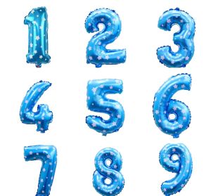Fóliové Balónky Čísla modré, 80cm | číslo 1, číslo 2, číslo 3, číslo 4, číslo 5, číslo 6, číslo 7, číslo 8, číslo 9