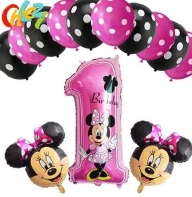 Narozeninové balónky Minnie Mouse s číslem