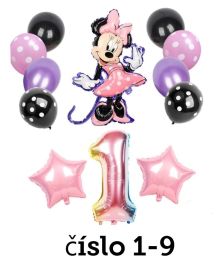 Narozeninové balónky Minnie Mouse | číslo 1, číslo 2, číslo 3, číslo 4, číslo 5, číslo 6, číslo 7, číslo 8, číslo 9
