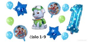 Narozeninové balónky Tlapková patrola Rocky | číslo 1, číslo 2, číslo 3, číslo 4, číslo 5, číslo 6, číslo 7, číslo 8, číslo 9