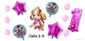 Narozeninové balónky Tlapková patrola Skye  | číslo 1, číslo 2, číslo 3, číslo 4, číslo 5, číslo 6, číslo 7, číslo 8, číslo 9