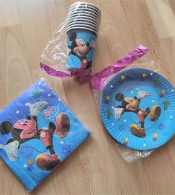 Kelímky, talířky, ubrousky Mickey Mouse modré 24ks