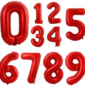 Fóliové Balónky Čísla červená 80cm | 0, číslo 1, číslo 2, číslo 3, číslo 4, číslo 5, číslo 6, 7, 8, 9