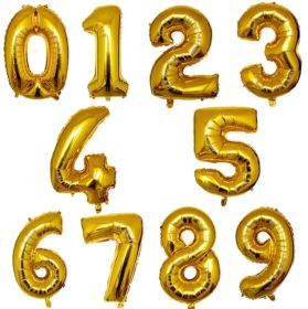 Fóliové Balónky Čísla zlatá 80cm | číslo 0, číslo 1, číslo 2, číslo 3, číslo 4, číslo 5, číslo 6, číslo 7, číslo 8, číslo 9