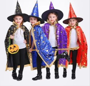 Kostým na Halloween/ Čarodějnice,  3-12let (různé barvy) | černá, modrá, fialová, červená