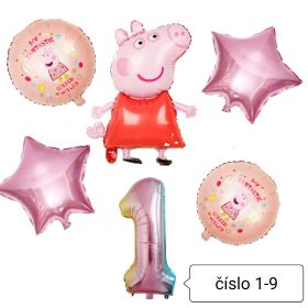 Narozeninové balónky Peppa Pig  | Číslo 1, Číslo 2, Číslo 3, Číslo 4, Číslo 5, Číslo 6, Číslo 7, Číslo 8, Číslo 9
