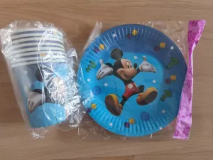 Kelímky, talířky Mickey Mouse modré 16ks