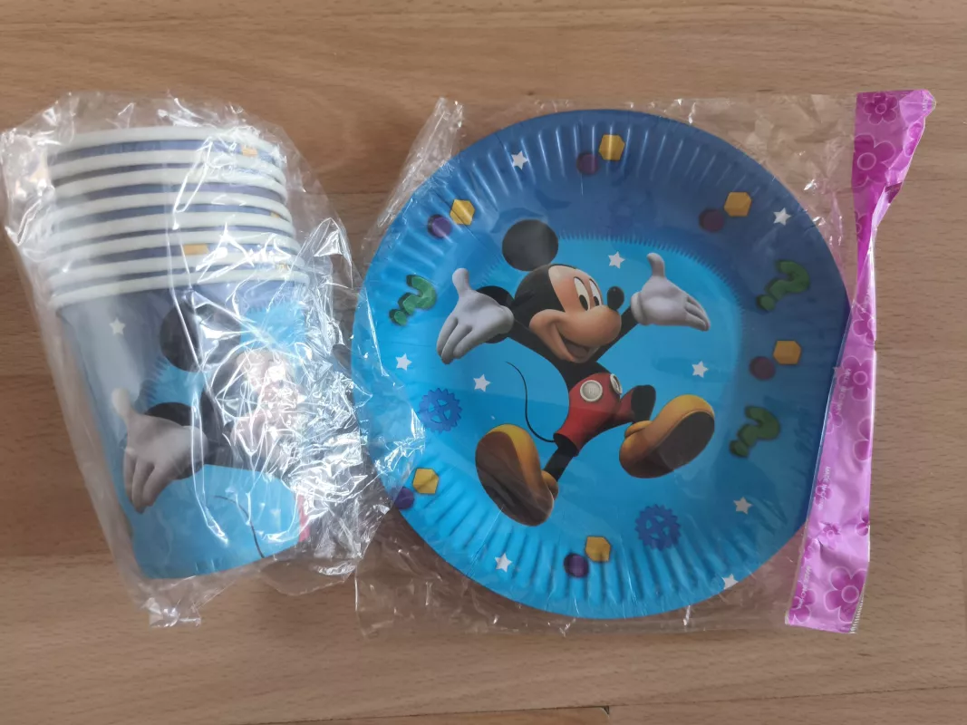 Kelímky, talířky Mickey Mouse modré 16ks