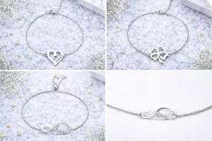 Náramek z chirurgické oceli  | nekonečno, srdce, čtyřlístek