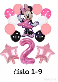  Narozeninové balónky Minnie Mouse růžové | číslo 1, číslo 2, číslo 3, číslo 4, číslo 5, číslo 6, číslo 7, číslo 8, číslo 9