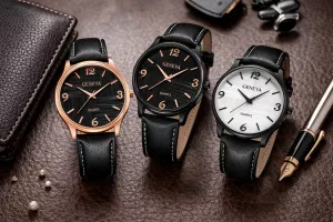 Pánské hodinky Geneva | Starorůžová, Černá, Bílá