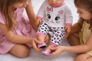 Růžové botičky pro panenku