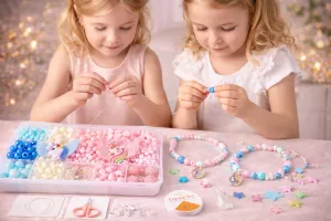 Sada korálků na výrobu náramků a čelenky