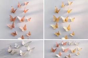 Samolepka na zeď motýly 12ks, různé barvy