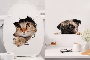 Samolepky na zeď s pejskem nebo kočkou | Buldoček, Kočka