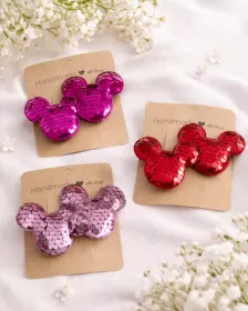 Sponky do vlasů -  Minnie Mouse | Červená, Světle růžová, Tmavě růžová