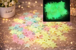 Svítící hvězdy na zeď 100ks